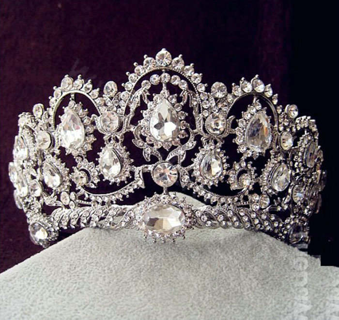 Vintage Peacock Crystal Tiaras Bridal Hair Accessories Wedding Pageant Large Rhinestone Crown