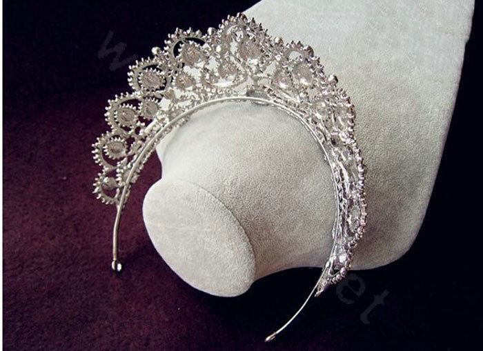 Vintage Peacock Crystal Tiaras Bridal Hair Accessories Wedding Pageant Large Rhinestone Crown
