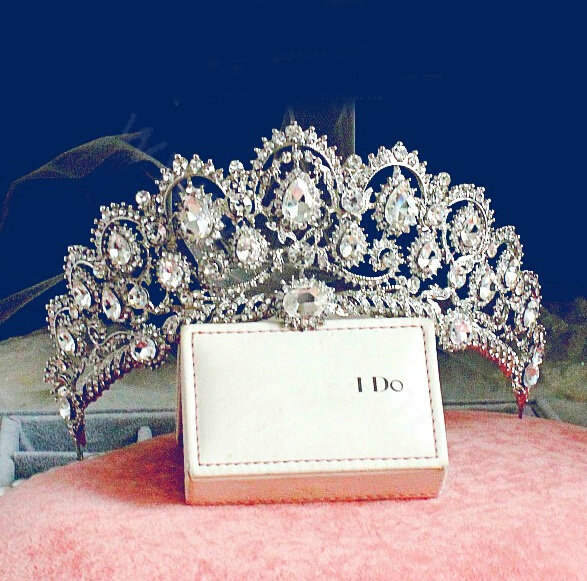 Vintage Peacock Crystal Tiaras Bridal Hair Accessories Wedding Pageant Large Rhinestone Crown