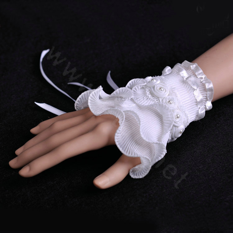 Vintage Romantic Rose Lace Flower Pearl Bridal Wristlet Wedding Dress Perform Bracelet Accessories