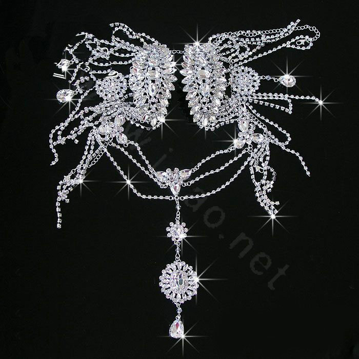 Wedding Crystal Tassel Luxury Multi Layers Rhinestone Bridal Shoulder Chain Strap Necklace jewelry