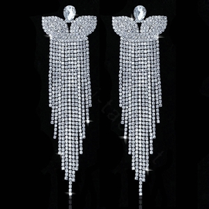 Butterfly Shape Wedding Jewelry Czech Rhinestone Crystal Bridal Long Earrings for Women Wedding Accessory Best Gift