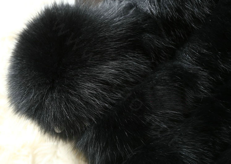 Calssic Luxury Genuine Real Whole Fox Fur Vest Fashion Women Medium-long Fur Gliet - Black
