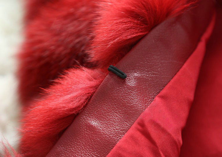Calssic Luxury Genuine Real Whole Fox Fur Vest Fashion Women Medium-long Fur Gliet - Red
