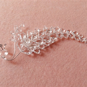 Elegant Bridal Sliver Clear Crystal Peacock Wedding Headpiece Women Headbands Accessories