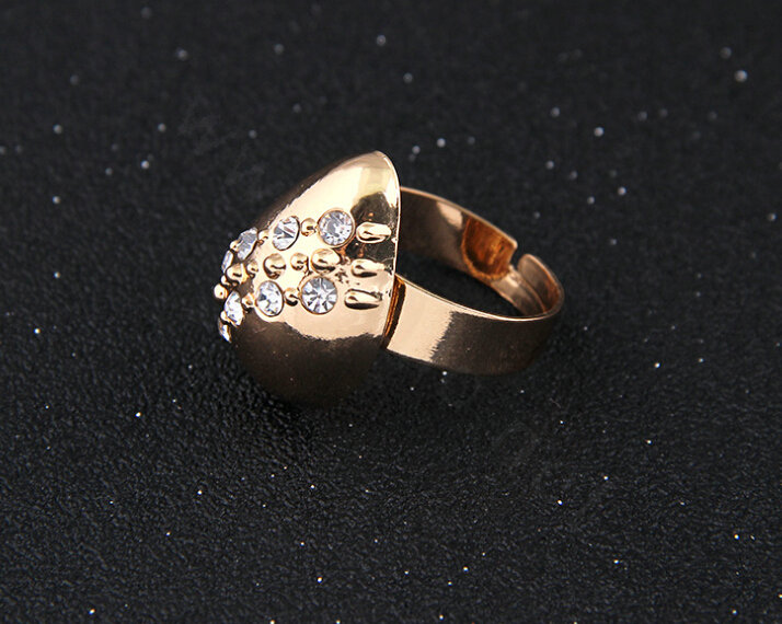 Elegant Wedding Jewelry Sets Gold Plated Bridal Party Crystal Water-drop Necklace Earrings Bracelet Ring 4pcs/set