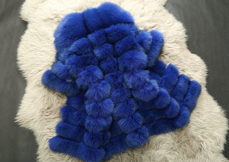 Extre Luxury Genuine Real Whole Fox Fur Coats Fashion Women Medium-long Fur Outerwear - Blue