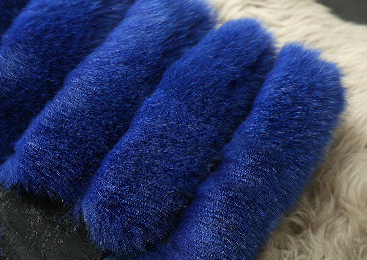 Extre Luxury Genuine Real Whole Fox Fur Coats Fashion Women Medium-long Fur Outerwear - Blue