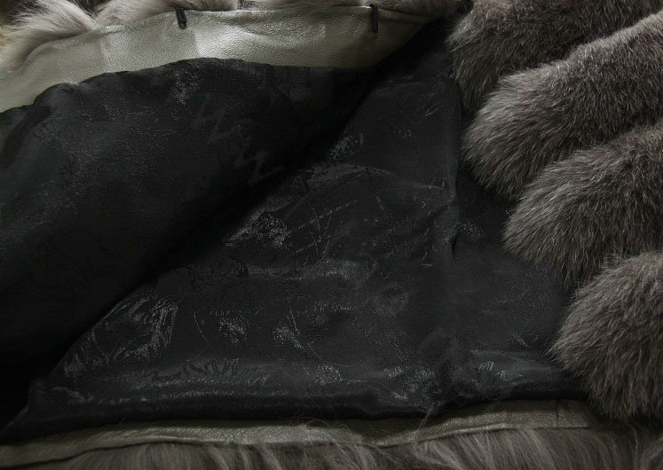 Extre Luxury Genuine Real Whole Fox Fur Coats Fashion Women Medium-long Fur Outerwear - Grey