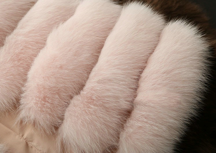 Extre Luxury Genuine Real Whole Fox Fur Coats Fashion Women Medium-long Fur Outerwear - Pink