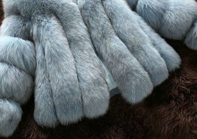 Extre Luxury Genuine Real Whole Fox Fur Coats Fashion Women Short Fur Outerwear - Blue
