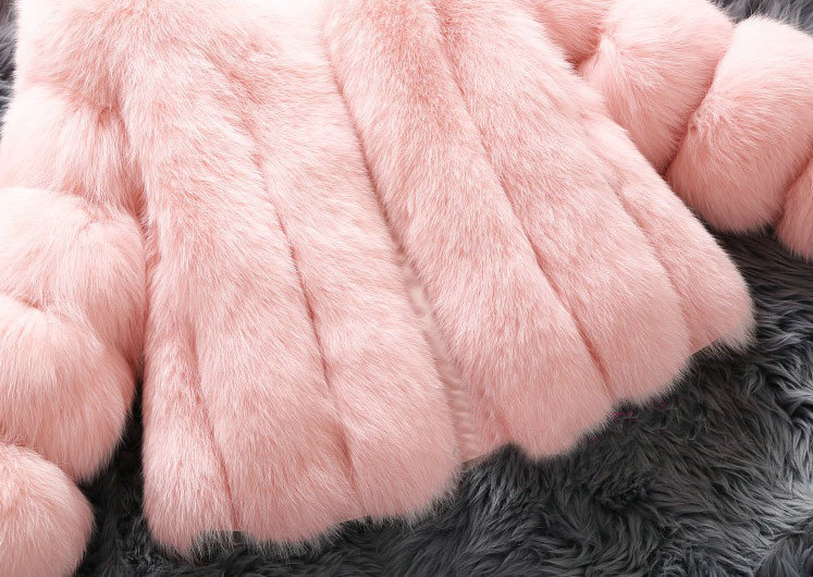 Extre Luxury Genuine Real Whole Fox Fur Coats Fashion Women Short Fur Outerwear - Pink