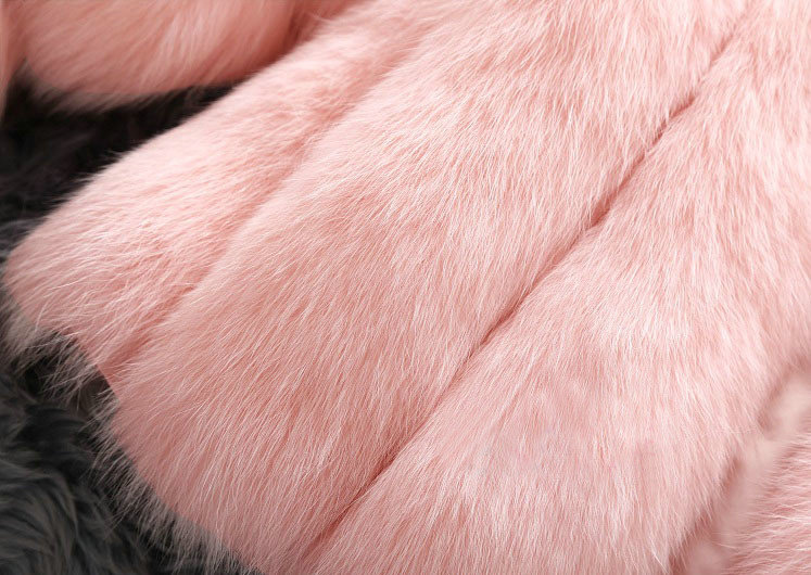Extre Luxury Genuine Real Whole Fox Fur Coats Fashion Women Short Fur Outerwear - Pink
