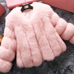 Extre Luxury Genuine Real Whole Fox Fur Coats Fashion Women Short Fur Outerwear - Pink