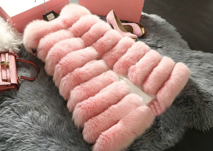Extre Luxury Genuine Real Whole Fox Fur Vest Fashion Women Medium-long Fur Waistcoat - Pink