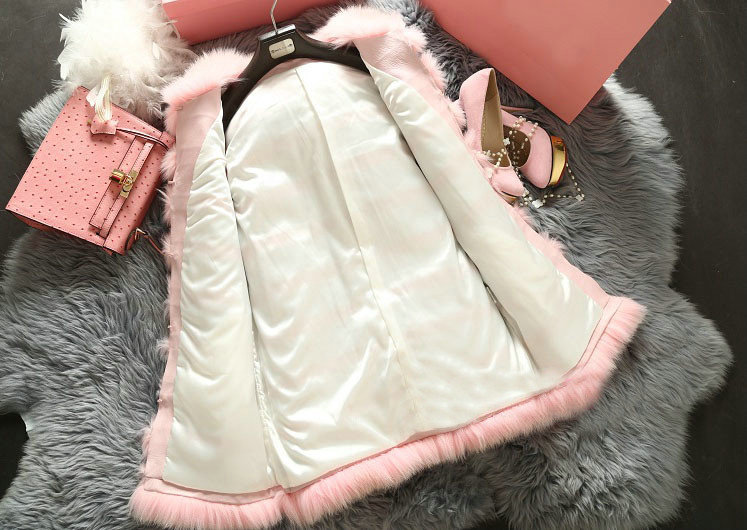 Extre Luxury Genuine Real Whole Fox Fur Vest Fashion Women Medium-long Fur Waistcoat - Pink