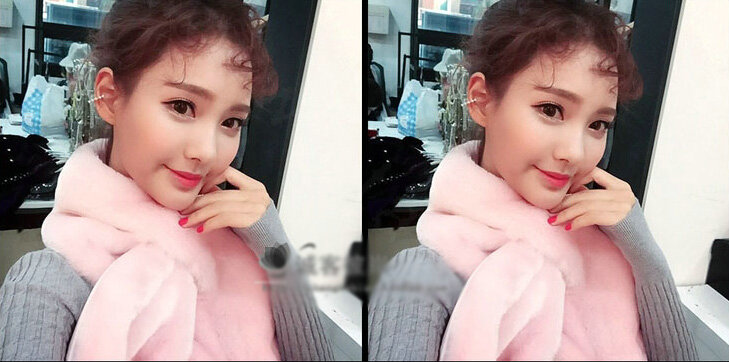 Fashion Simple Faux Mink Fur Scarf Winter Warm Mink Fur Collar Women Short Cross Fur Muffler - Pink
