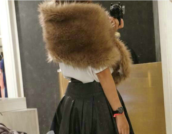 High Quality Fashion Faux Mink Fur Scarf Winter Warm Mink Fur Collar Women Fur Shawls - Natural Yellow