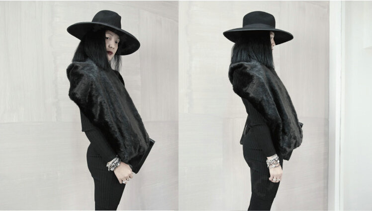 Hot Sales European Fashion Rabbit Fur Large Collar Winter Warm Women's Faux Rabbit Fur Scarf Shawls - Black