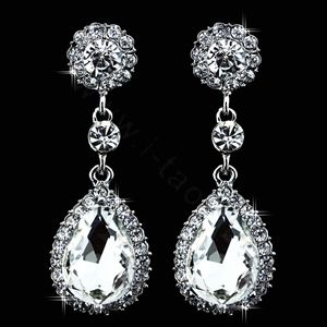 Luxurious Water drop Austrian Crystal Bridal Earrings for Women White Gold Plated Nickel Free Wedding Jewelry