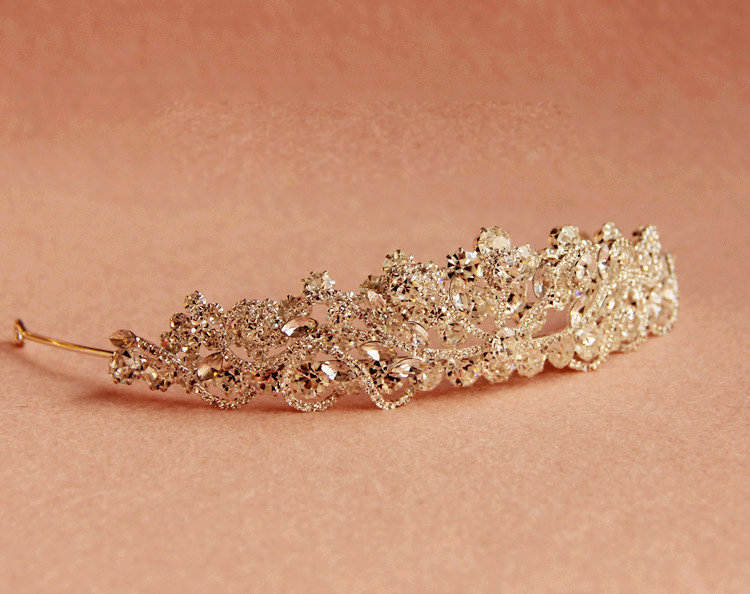 Luxury Clear Rhinestone Water Drops Crystal Necklace Earring Tiara Bridal Wedding Party Jewelry Sets