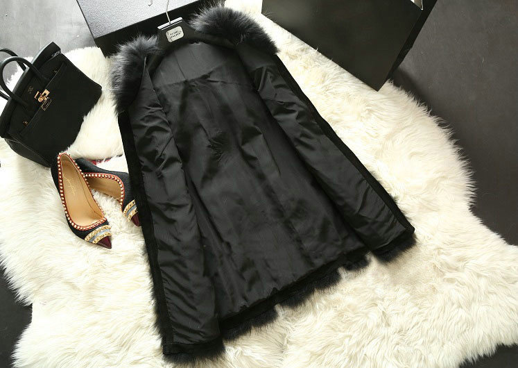 Luxury Genuine Real Whole Raccoon Fur Vest Fashion Women Medium-long Fur Gliet - Black