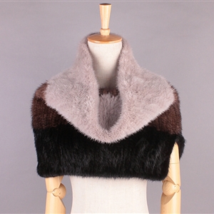Luxury Knitted Real Mink Fur Scarf Collar Women Winter Thickening Elasticity Large Fur Wraps