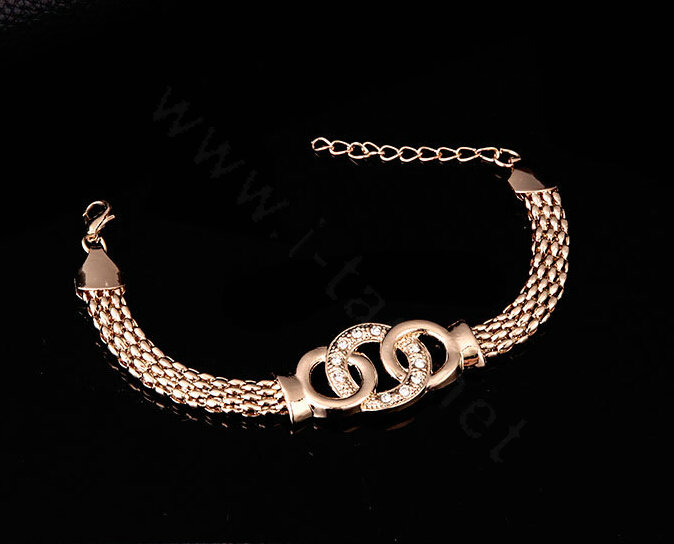 New 18K Gold Plated Party Wedding Bridal Jewelry Set Round Statement Necklace Earrings Bracelet Ring 4pcs/set
