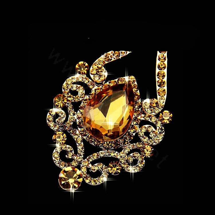 New Champagne Noble Austrian Crystal Dangle Drop Earrings for Women 14K Gold Plated Fashion Jewelry