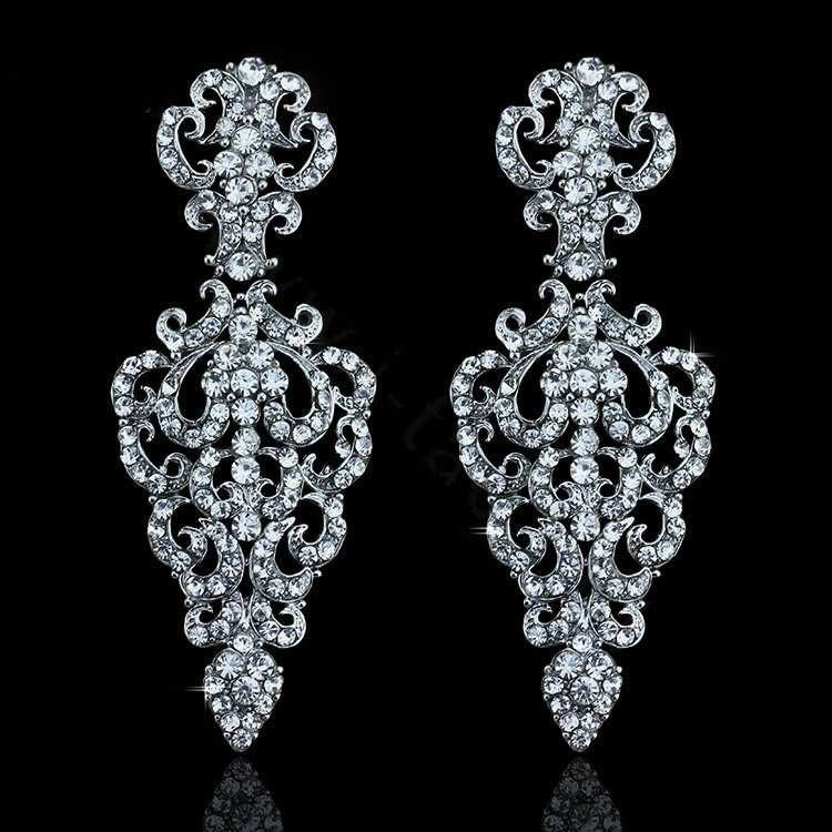 New Design Crystal Unique Vase Shape Dangle Drop Earrings Wedding Jewelry Earrings for Women