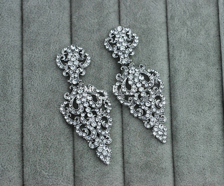 New Design Crystal Unique Vase Shape Dangle Drop Earrings Wedding Jewelry Earrings for Women