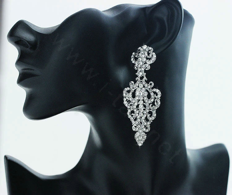 New Design Crystal Unique Vase Shape Dangle Drop Earrings Wedding Jewelry Earrings for Women