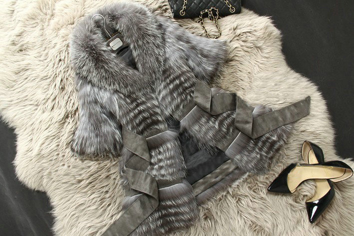 New Gorgeous Real Fox Fur Coat With Belt Women's Nature Fox Fur Jacket Winter Fur Outwear