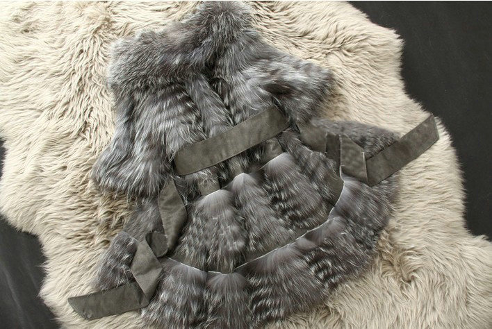 New Gorgeous Real Fox Fur Coat With Belt Women's Nature Fox Fur Jacket Winter Fur Outwear