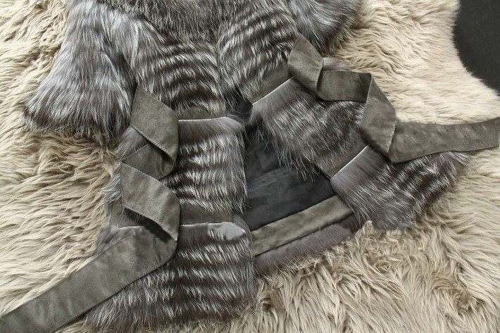 New Gorgeous Real Fox Fur Coat With Belt Women's Nature Fox Fur Jacket Winter Fur Outwear