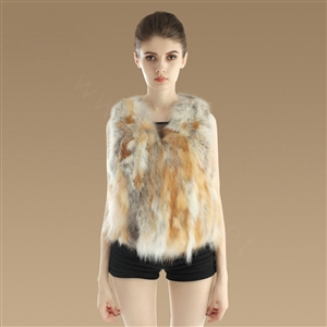 New Luxury Genuine Natural Red Fox Fur Vest Women Fashion Warm Short Fox Fur Waistcoat