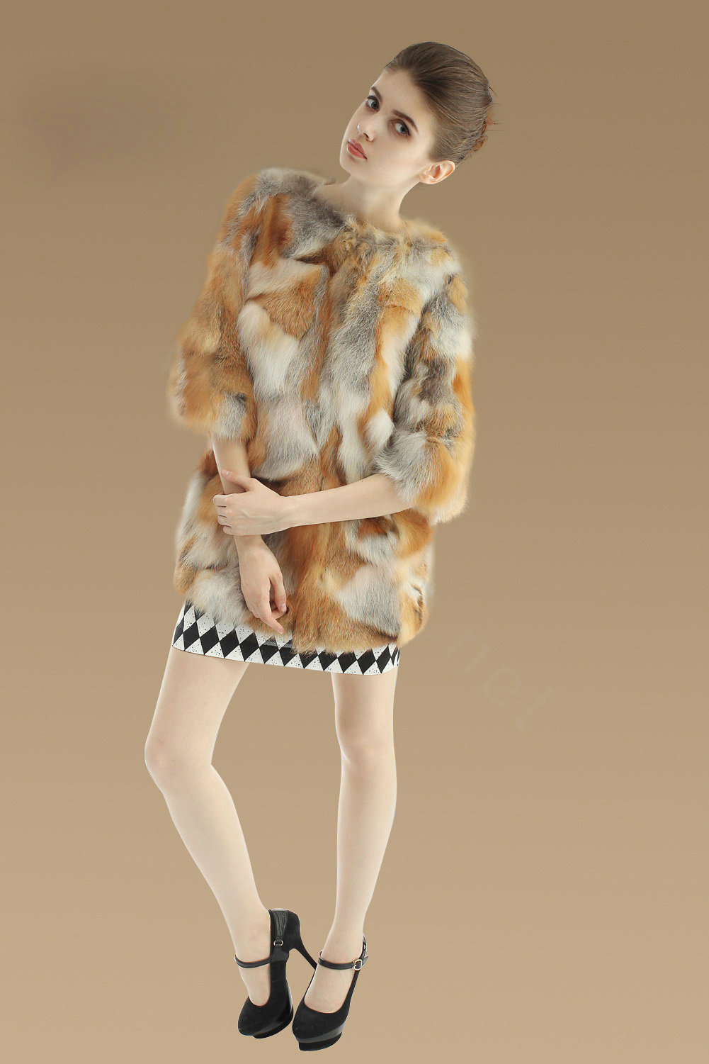 New Luxury Genuine Nature Red Fox Fur Coat Women Fashion Winter Long Fur Outerwear