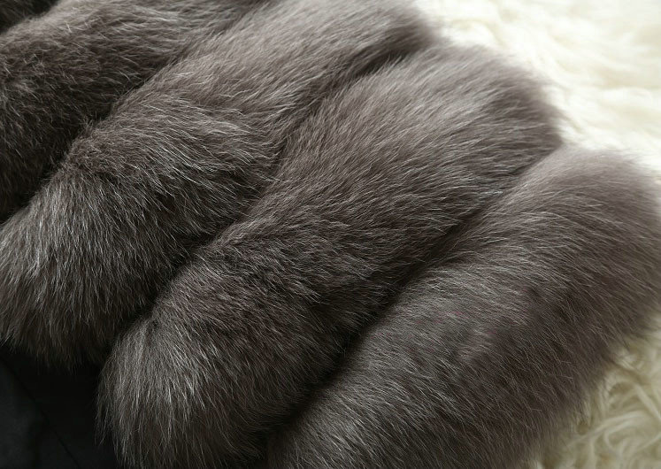New Luxury Genuine Real Whole Fox Fur Vest Fashion Women Medium-long Fur Gliet - Grey