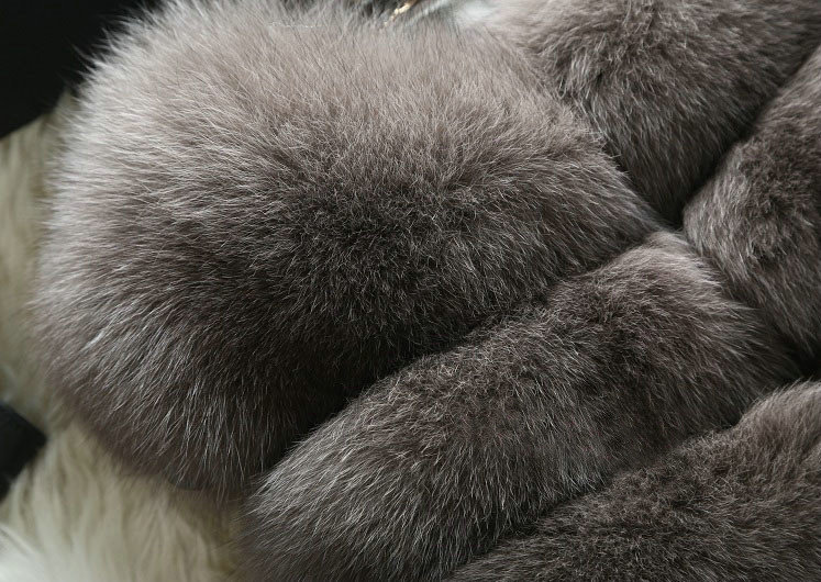 New Luxury Genuine Real Whole Fox Fur Vest Fashion Women Medium-long Fur Gliet - Grey