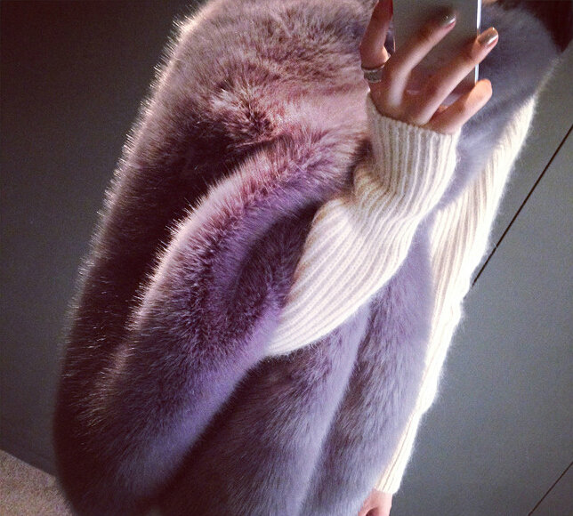 New arrival Luxury Fashion Fox Fur Scarf Fur Muffler Shawls Women Large Faux Fox Fur Bib Collar - Gray