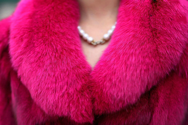 Women Luxury Genuine Fox Fur Coats Fashion Short Jacket Winter Real Fur Outerwear - Rose