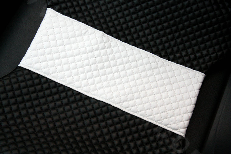 Calssic Bowknot Genuine Leather Universal Car Seat Cushion Diamond Lattice Pad 1pcs - Black White