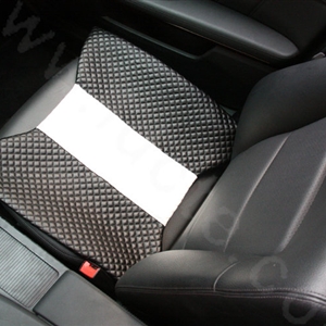 Calssic Bowknot Genuine Leather Universal Car Seat Cushion Diamond Lattice Pad 1pcs - Black White