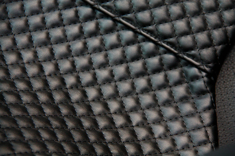 Calssic Bowknot Genuine Leather Universal Car Seat Cushion Diamond Lattice Pad 1pcs - Black