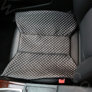 Calssic Bowknot Genuine Leather Universal Car Seat Cushion Diamond Lattice Pad 1pcs - Black