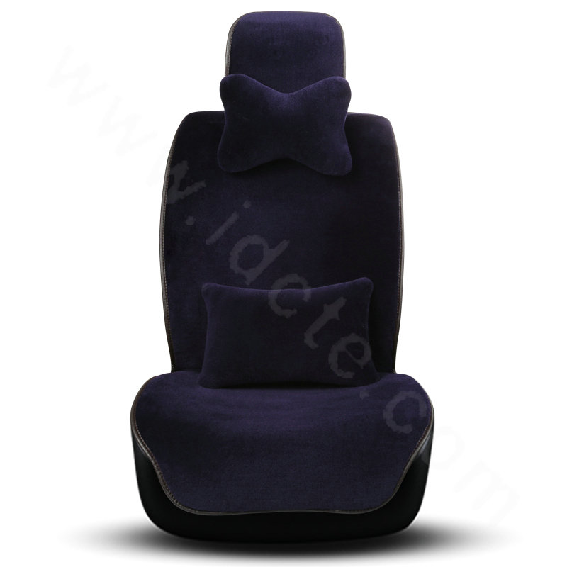 Calssic Luxury Genuine Wool Auto Cushion Women Universal Car Seat Covers 15pcs Sets - Purple