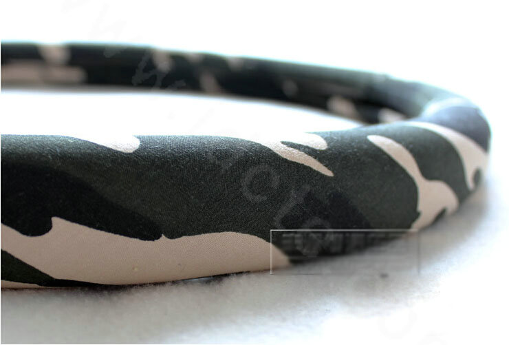 Calssic Man Camo Cloth Auto Grip Steering Wheel Covers 15 inch 38CM - Dark Green