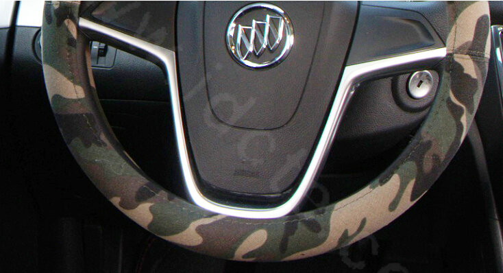 Calssic Man Camo Flax Car Steering Wheel Covers 15 inch 38CM Four Seasons General - Dark Green