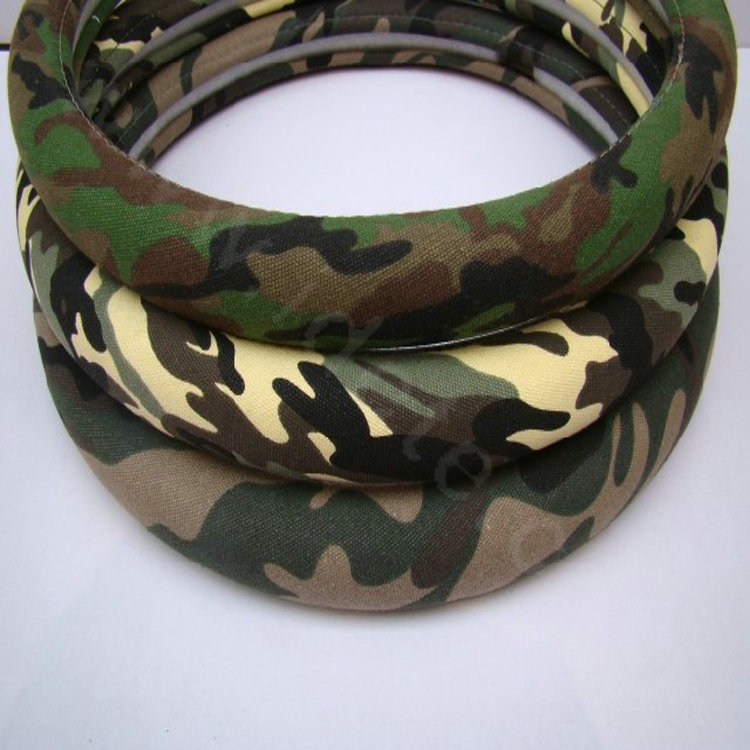 Calssic Man Camo Flax Car Steering Wheel Covers 15 inch 38CM Four Seasons General - Dark Green