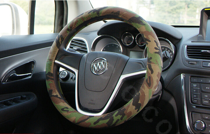 Calssic Man Camo Flax Car Steering Wheel Covers 15 inch 38CM Four Seasons General - Green